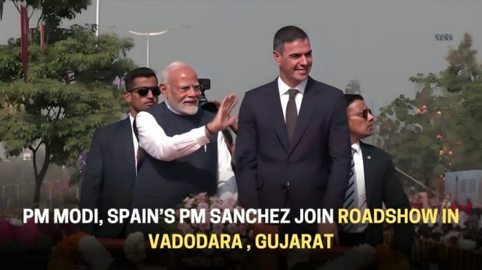 PM Modi, Spain’s PM Sanchez Join Roadshow Ahead of Historic C-295 Facility Launch in Gujarat