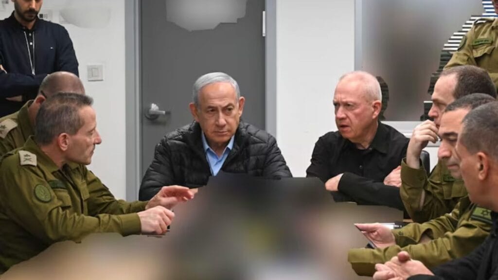 Prime Minister Benjamin Netanyahu at the operations center in the Kirya during the strikes on Iran.