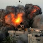 An Israeli airstrike hit a building in the Rimal district of Gaza City. According to Israel's military, the attack aimed at destroying a nearby underground network of Hamas tunnels.