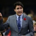 Canadian Prime Minister Justin Trudeau addresses the House of Commons during Question Period on Parliament Hill in Ottawa, Ontario.