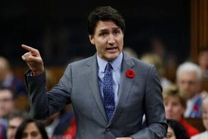 Canadian Prime Minister Justin Trudeau addresses the House of Commons during Question Period on Parliament Hill in Ottawa, Ontario.