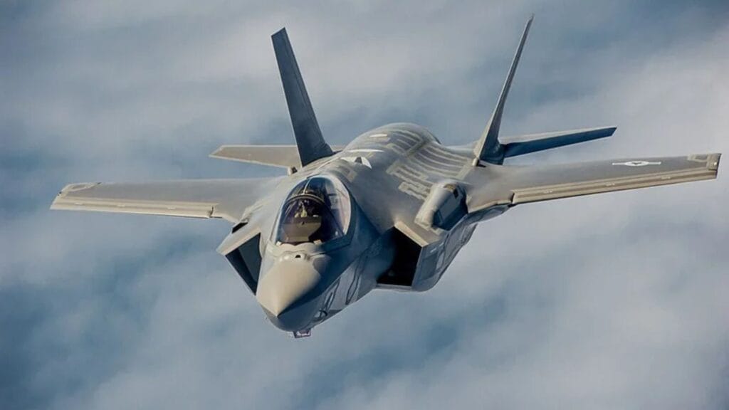 A US F-35A Lightning II flying over the north-west coast of Florida.