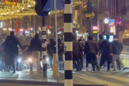 Image of Israeli Soccer Fans Attacked in Amsterdam.