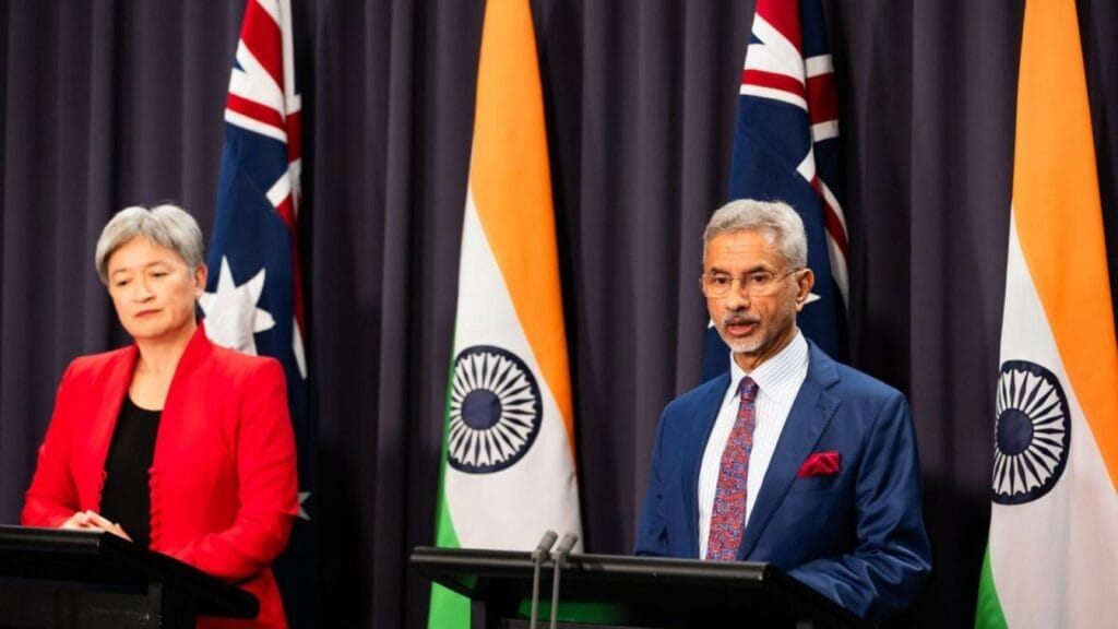 Canberra: External Affairs Minister S. Jaishankar engages in discussions with Australian Foreign Minister Penny Wong at the 15th India-Australia Foreign Ministers’ Framework Dialogue.