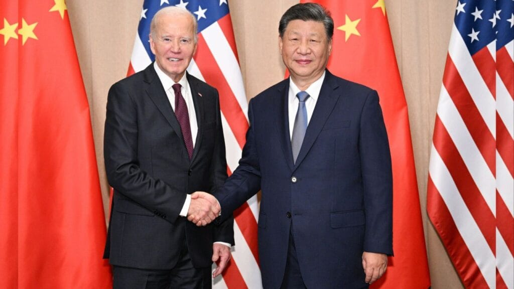 President Joe Biden and Chinese President Xi Jinping meet ahead of their bilateral discussions on Saturday.