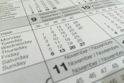 white calendar